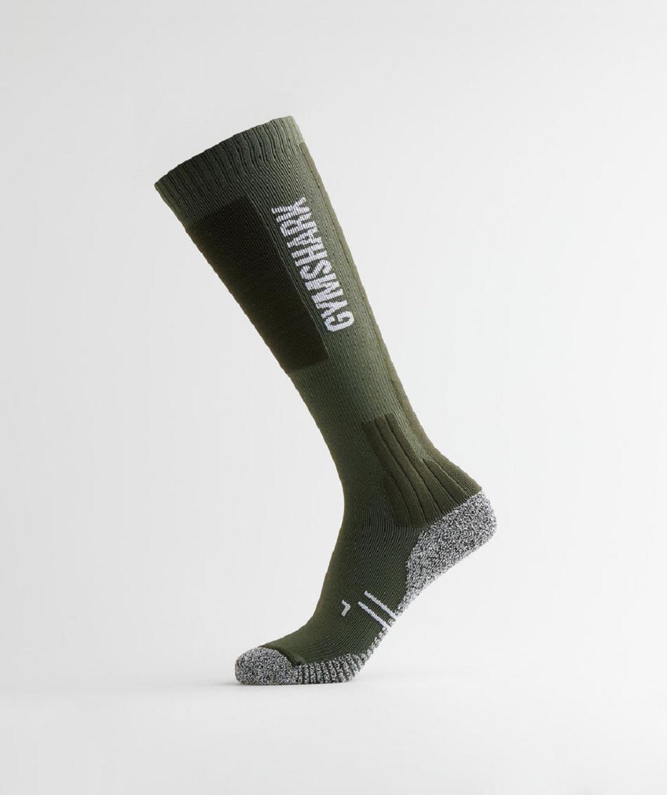 Calcetines Gymshark Weightlifting Accessories Verde Oliva Verde | CO 4145BEX